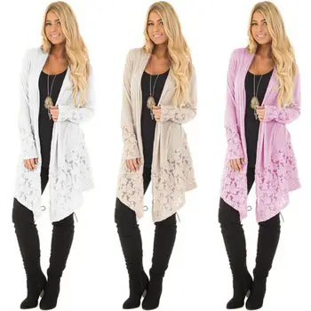 

Autumn Women's Long Coat Knitted Stitching Cardigan Female Casual Loose Long Sleeve Outcoat Jackets Outwear Clothes Plus Size