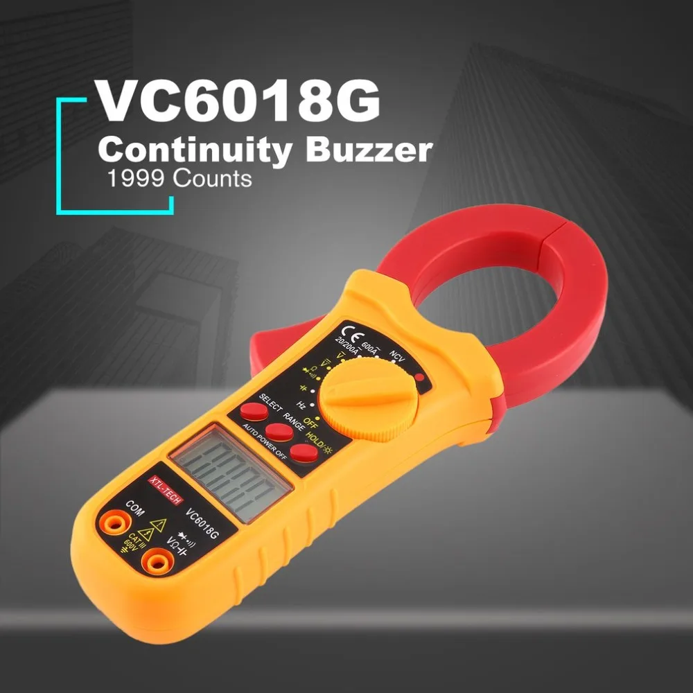 VC6018G Ручной цифровой клещи мультиметр AC/DC Вольт Ток Напряжение NCV тестер сопротивление Амперметр частота мультитестер