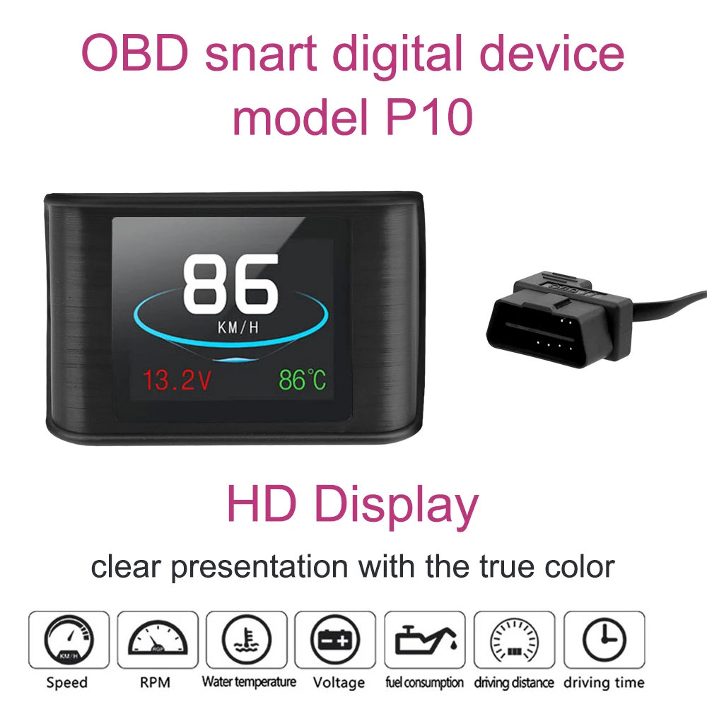 HUD Car Head-Up Display HD P10 OBD Digital 4 Hcf74fd1790b64a0599825dcb65d2805am