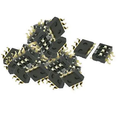 

50 Pcs 2.54mm Pitch 3 Position Slide Type DIP Switch Black