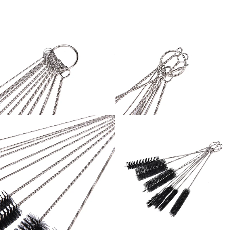 10 Nylon Stainless Steel Cleaners Cleaning Brushes For Tobacco Pipe Airbrush | Дом и сад