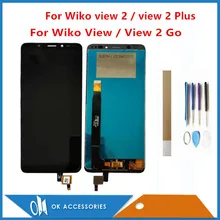 Ensemble écran tactile LCD pour Wiko View 2 / View 2 Go / View 2 Plus, capteur en verre, avec outils et bande adhésive=