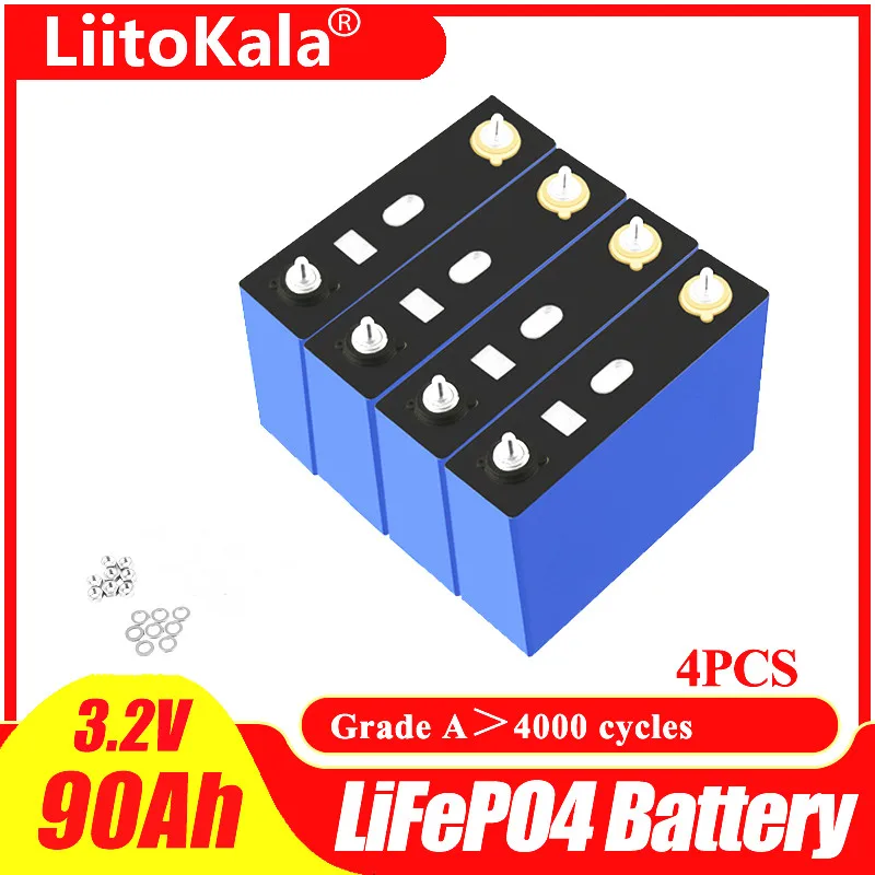

4 шт., литий-железо-фосфатные аккумуляторы LiitoKala CATL 3,2 в 90 Ач LiFePO4