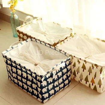 

Cotton Laundry Basket Household Large Bedroom Storage Basket Bathroom Collapsible Laundry Basket Home Waterproof Laundry Hamper