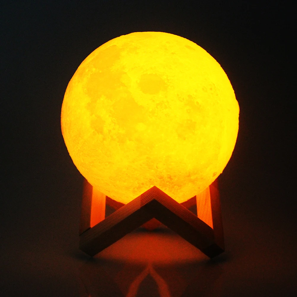 Творческий 3D печати светодиодный задний фон луна ночь светильник Перезаряжаемые луна лампа Спальня ночной Светильник для Рождественского украшения дома подарок на день рождения