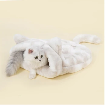

Pet bed for Cats Dogs Soft Nest Kennel Bed Cave House Sleeping Bag Mat Pad Tent Pets Winter Warm Cozy Beds 2 Size S L 3 Colors