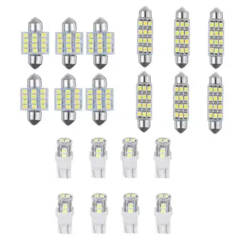 

20Pcs Car LED T10 W5W 1210 SMD Reading Interior Inside Dome Lamp DC 12V License Plate Lights Bulb Marker Wedge Light White Door