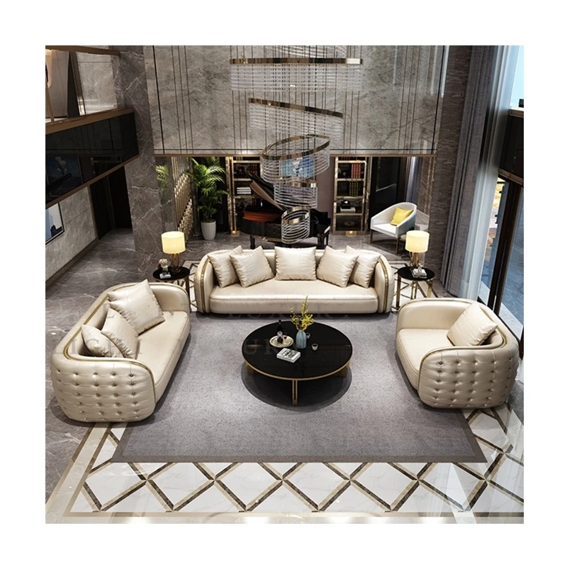 Роскошная высококачественная мебель для гостиной, диван для гостиной, кожаный диван и кровать