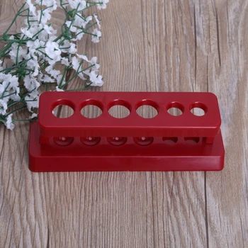 

1pcTest Tube Holder 6 Hole Plastic Rack Red Stand Burette Stand Shelf Laboratory 090F