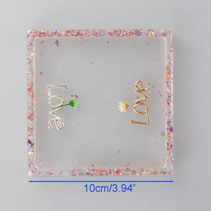 8 шт. Diy Coaster силиконовая форма, включает 4 шт. квадрат, 4 шт. Шестигранник, нижний кронштейн предотвращает деформацию, формы для литья с