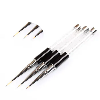 

CYSHMILY 3Pcs/Set 7/9/11mm Nail Liner Brush Rhinestones Nail Pen Soft Drawing UV Gel Liner Brush Polish Nail Art Manicure Tools