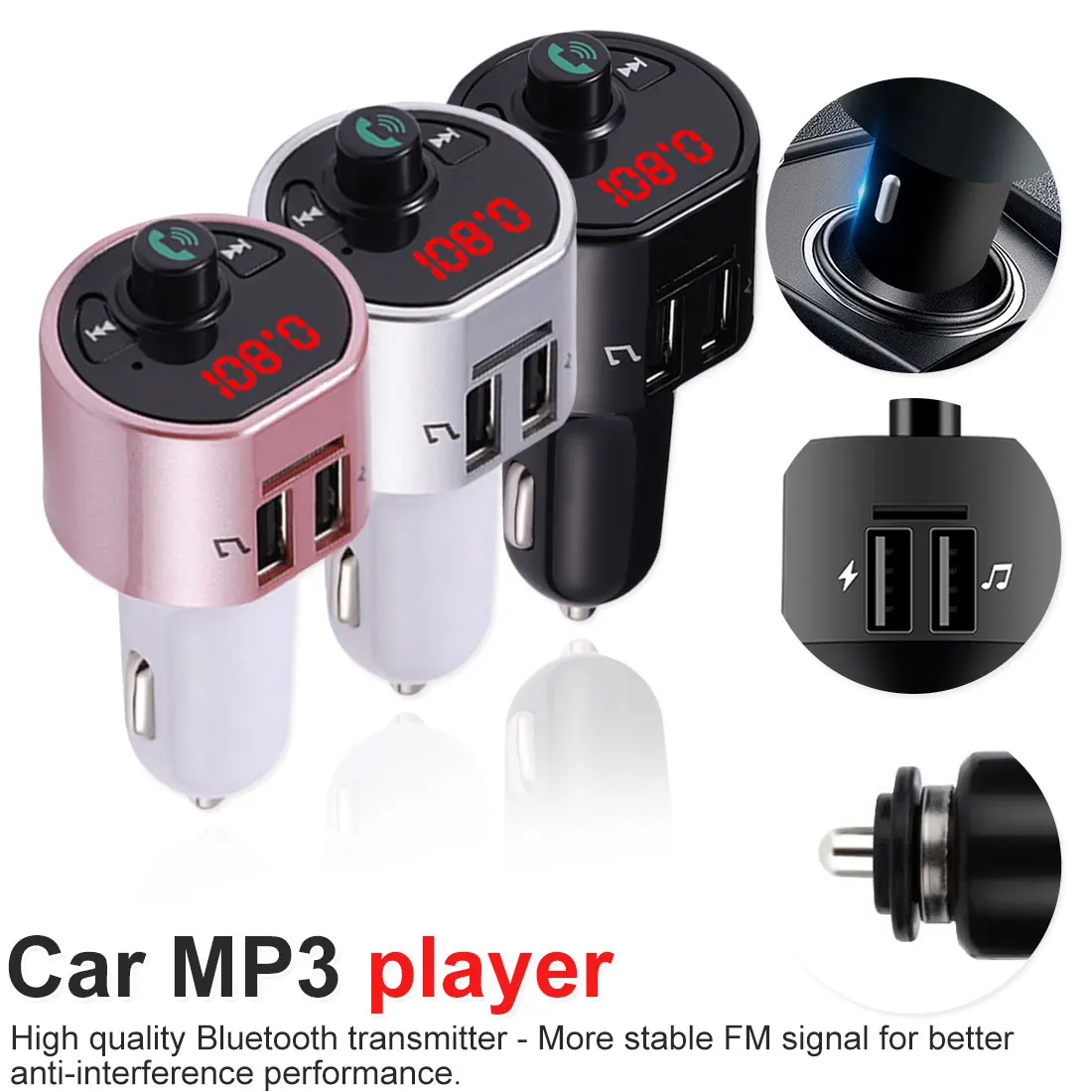 Bluetooth автомобильный fm-передатчик беспроводной радио адаптер MP3-плеер плюс USB зарядное устройство Bluetooth громкой связи вызов