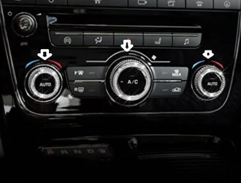 

3X Shining Audio Adjust Button Frame Decorative Cover Cap Interior Trim for 2012-2016 Jaguar XJ