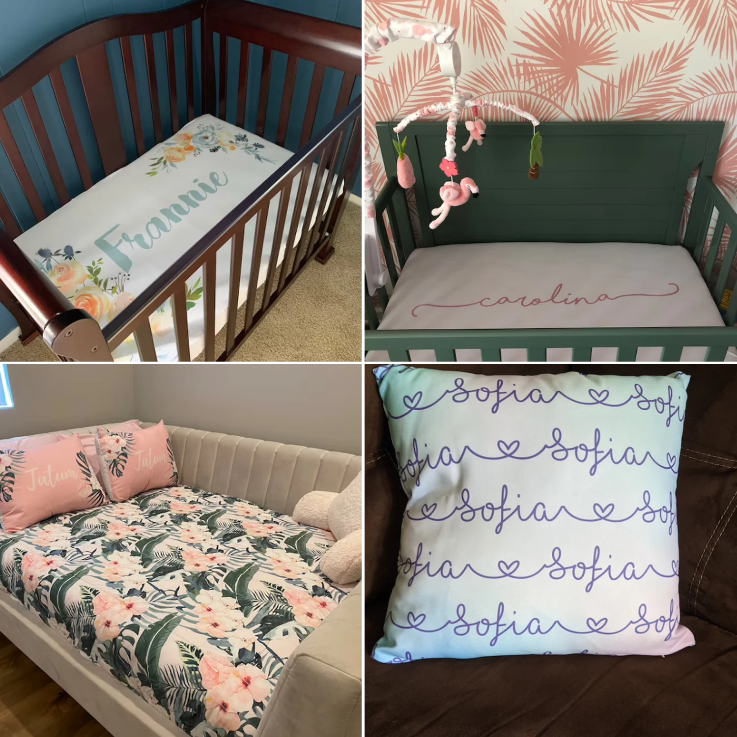 LVYZIHO Baby Crib Sheet 28"x52" / 32"x16" Fitted Crib Mattress ​Protector Cradle Cover Elastic Fitted Baby Sheet