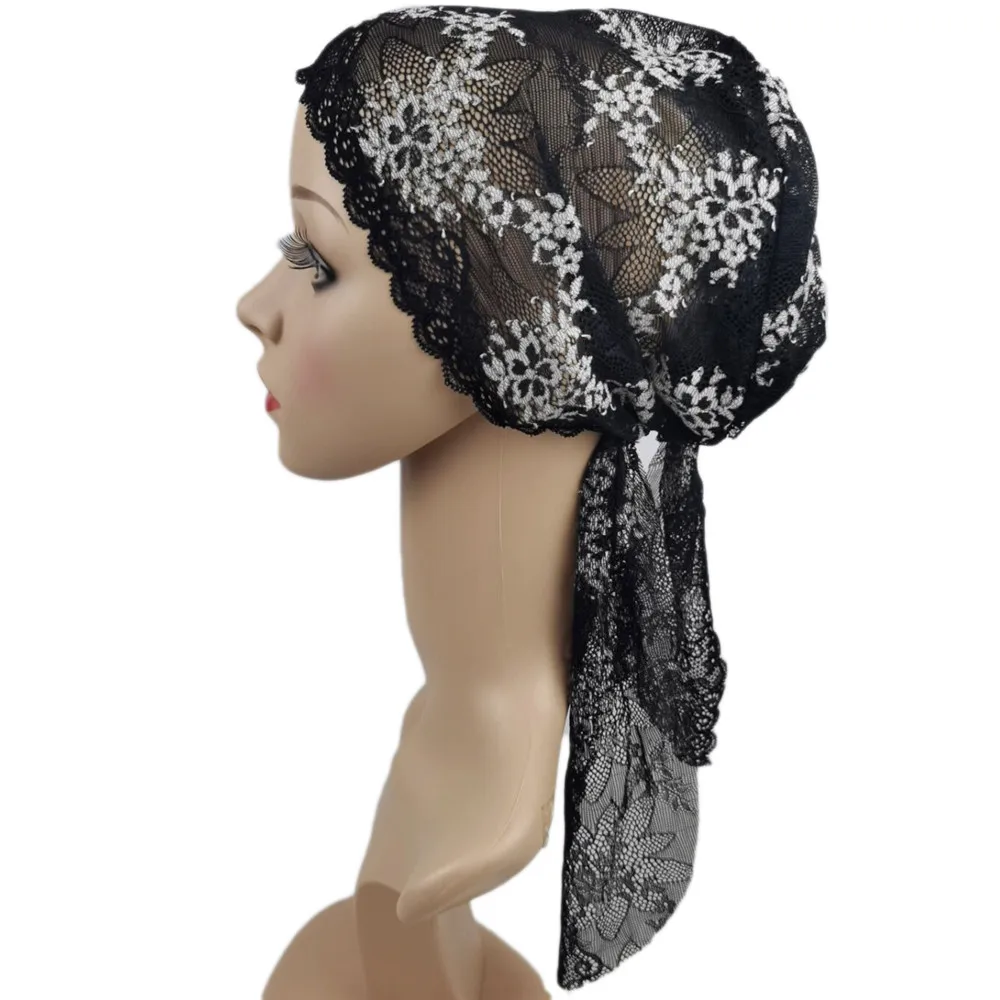 Lace Underscarf Muslim Hijab Inner Cap Women Ninja Hat Beanie Bone Bonnet Women Hair Loss Cover Headwear Head Scarf Wrap Turban