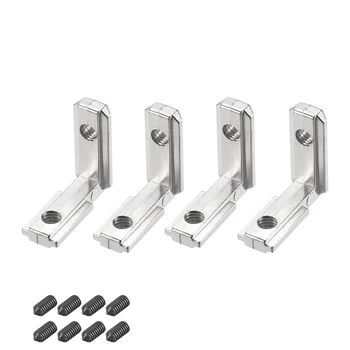 

uxcell Interior Joint Bracket, Corner Connector 2020 Series Slot 6mm with Screws, 4 Pcs