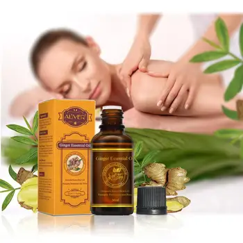 

ALIVER Ginger essential oil body massage dampness therapy relieve pain anti-aging lymphatic detoxification body massage oilTSLM1