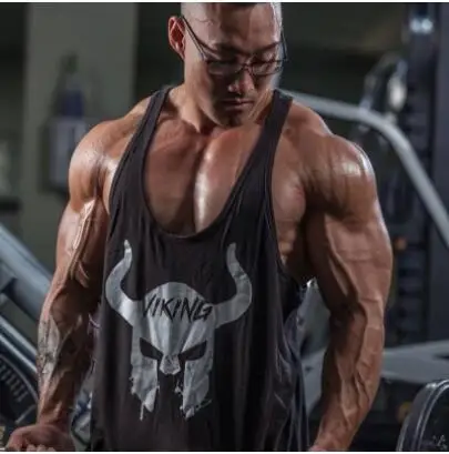 

New 2019 Brand clothing Bodybuilding Fitness Tank Top Men workout VIKING print Vest Stringer wear Undershirt