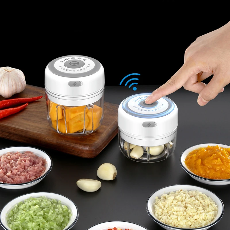 Cordless Electric Garlic Mincer, Mini Food Processor, USB Charging Onion Chopper, Kitchen Gadgets
