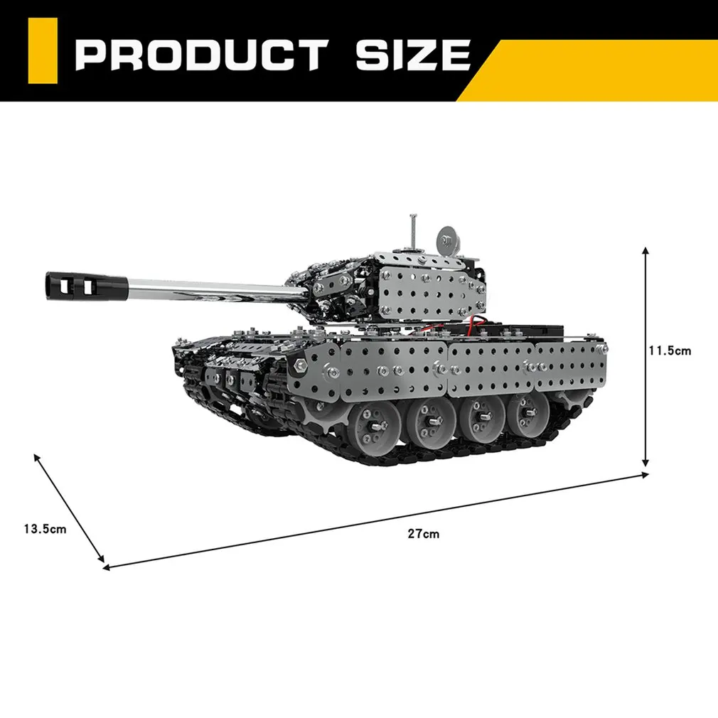952PCS 2.4G RC Military Tank DIY Assembly set Stainless Steel Remote Control Model Toy Built-in 3.7V 300MAh lithium battery 952PCS 2.4G RC Military Tank DIY Assembly set Stainless Steel Remote Control Model Toy Built-in 3.7V 300MAh lithium battery