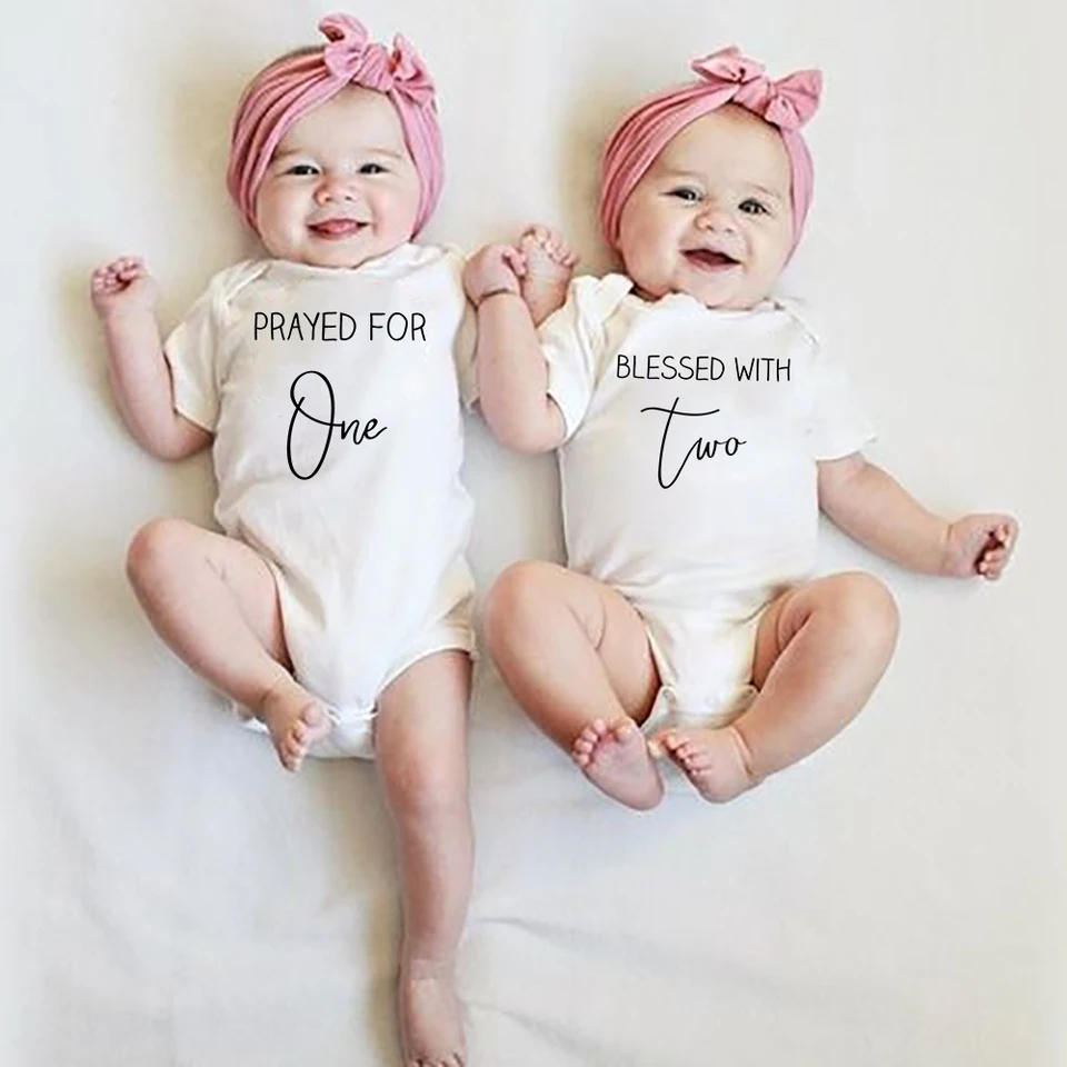 Twin Baby Gifts Azzwnee Prayed One Blessed Two Twin Outfits For