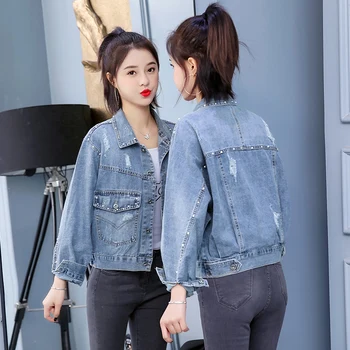 

Denim Jacket Female 2020 New Bat Sleeve Short Loose Jacket Tide Ins Women Coats and Jackets Denim Jacket Womens Jackets Sherpa