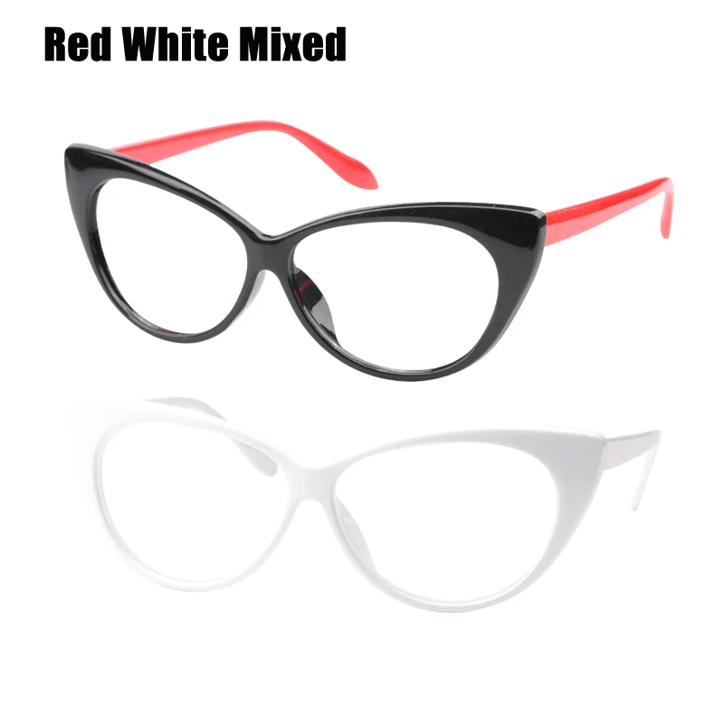 Red White Mix SOOLALA очки для чтения «кошачий глаз» Для женщин солнцезащитные очки для чтения оправа для очков очки с диоптриями+ 0,5 0,75 1,0 1,25 до 4,0 - Цвет оправы: Red White Mix