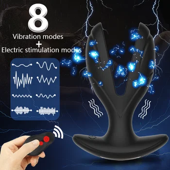 Electric Shock Anal Toy For Men Women Prostate Massager Vibrating Butt Plug Wireless Remote Anal Plug Dildo Vibrator Sex Toys 2