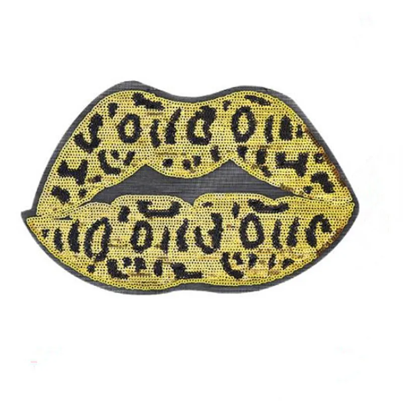 

Fashion Clothes girl Diy Biker Patch Punk Rock Style Street culture Icon Lips Leopard pattern Sequins patches for clothing women