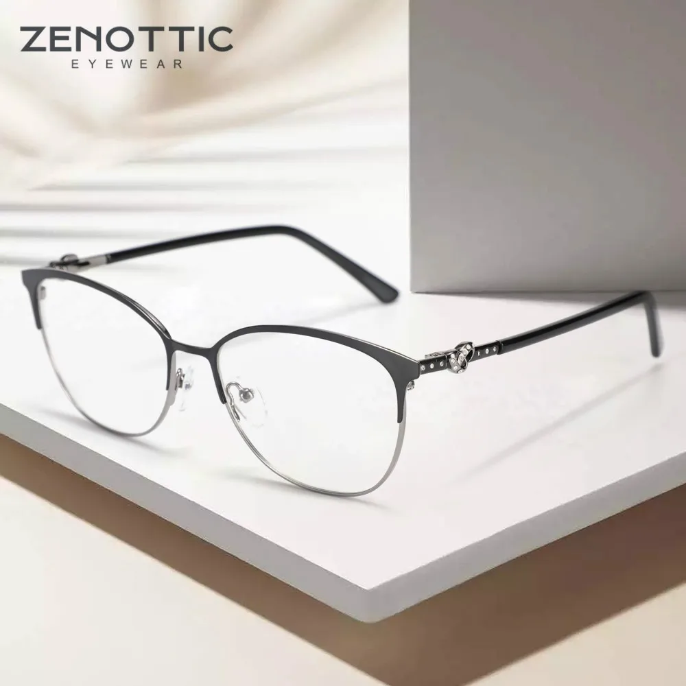 Бренд ZENOTTIC женские очки модная полуободковая оптическая оправа для глаз очков при близорукости