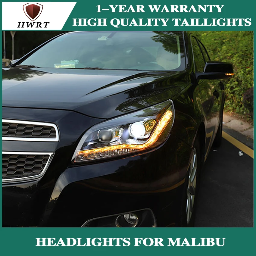 Автомобильный Стайлинг корпус передней фары для Chevrolet Malibu фары Malibu светодиодный фары DRL Объектив Двойной Луч Биксенон HID
