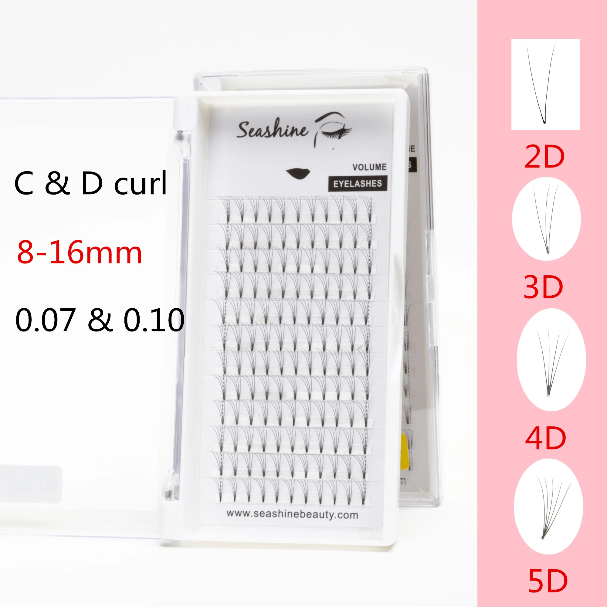 Seashine Rootless 2D 3D 4D 5D Russian Premade Volume Fans Fake Eyelashes Extension Faux PBT Silk Lashes Natural Fan Eyelash