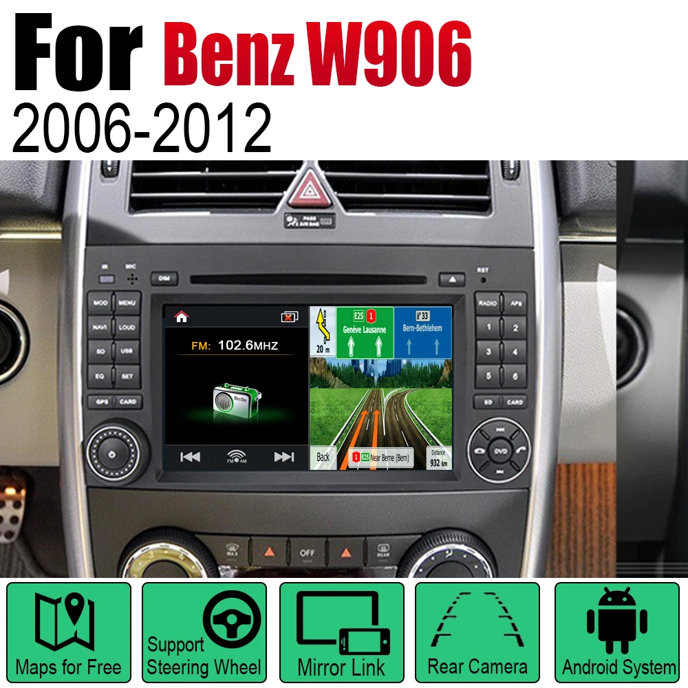 Android автомобильный DVD GPS Navi для Mercedes Benz W906 2006 ~ 2012 NTG плеер навигация WiFi Bluetooth Mulitmedia