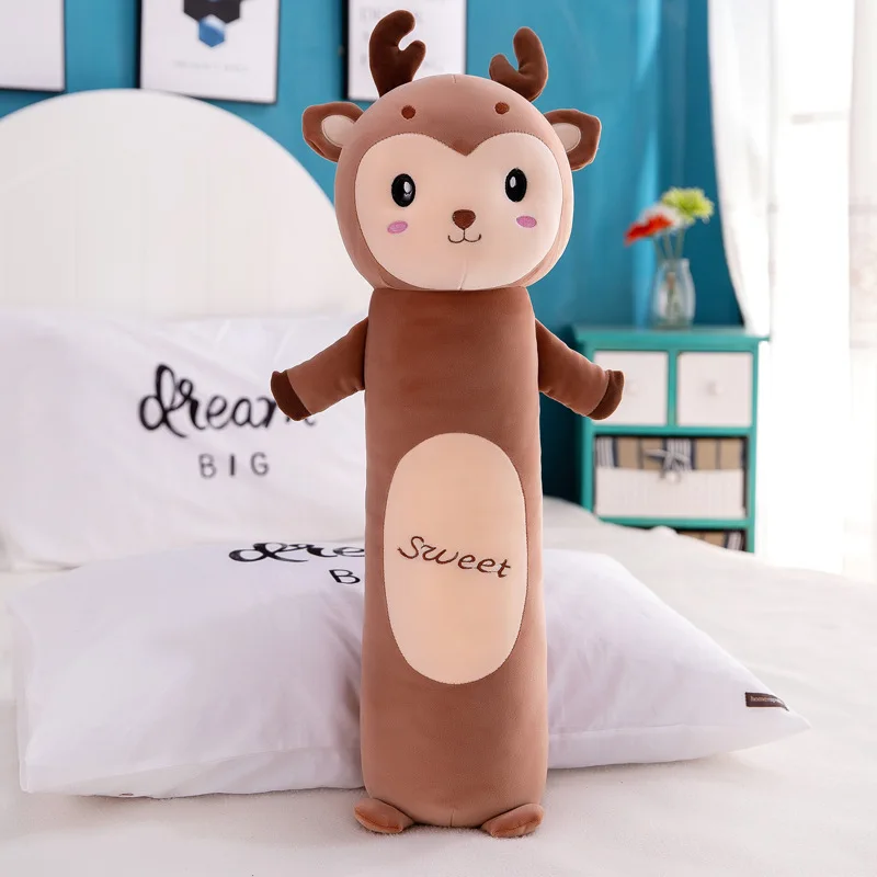 deer Длинная Подушка с животными, большой размер, мультяшный тигр, коала, Детский слон, олень, мягкая подушка для тела, милые подушки для сна, для бойфренда, для женщин, подарок - Цвет: deer