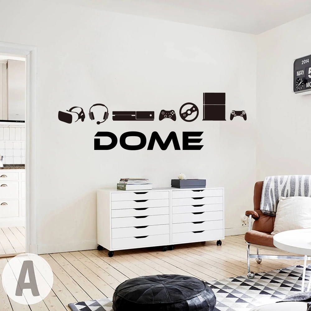 Personalised Name Game Gamers XBox Playstation Wall Sticker Boy Room Kids Room Video Game Tools Wall Decal Playroom Vinyl Decor (2)