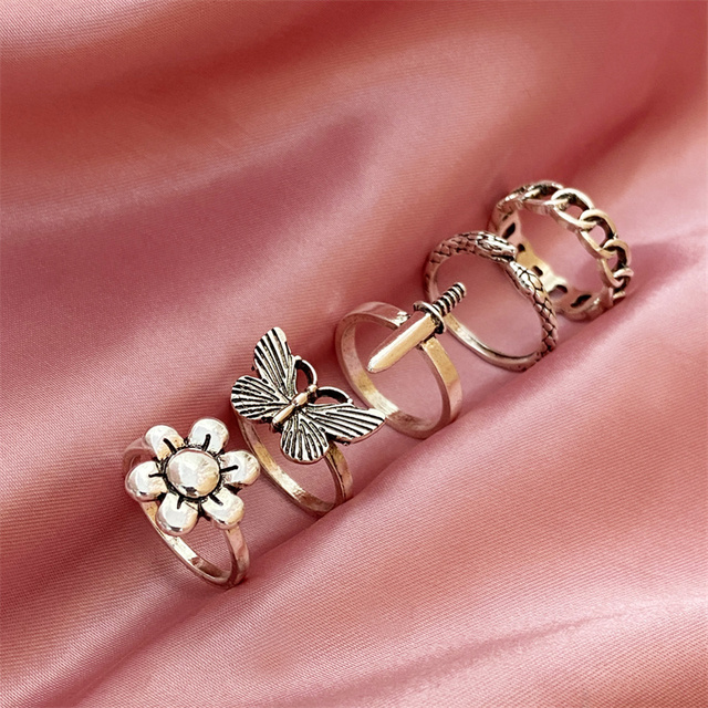 Personalized Finger Heart Ring Set for Women Gold Color 3PCS 2021 New Trendy Gift for Women Fashionable
