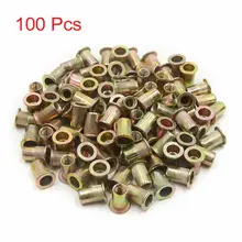 

100pcs Rivet nut Carbon steel Equipment Fastener Flat head Nutsert Screw Threaded Tool