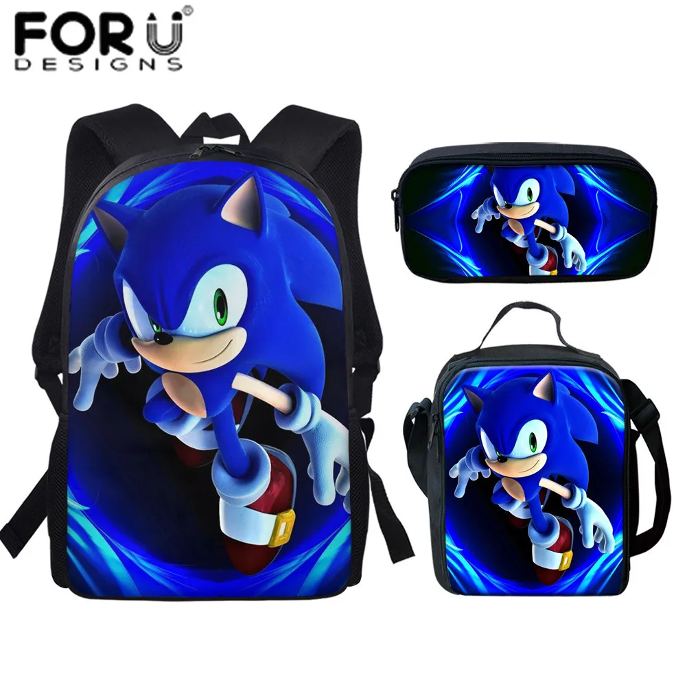 

Forudesigns 3pcs School Bags Set Anime Figure Children's Scool Backpack Sonic The Hedgehog Kids Book Bag For Teenager Boys 2020