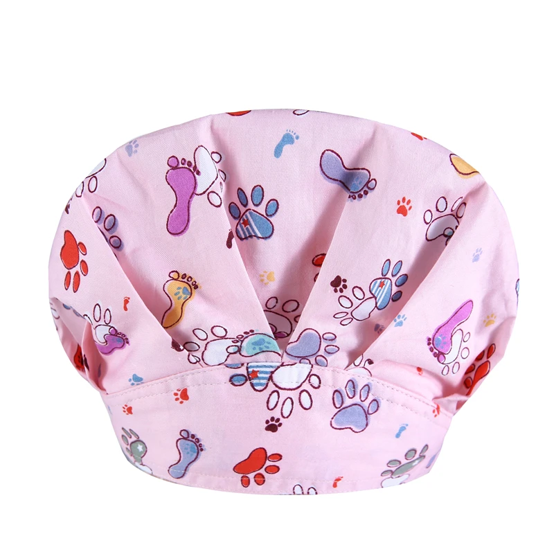 

Nurse hat surgicals cap cotton cartoon print laboratory doctor Work hat scrub caps women operating room hats nurse accessories