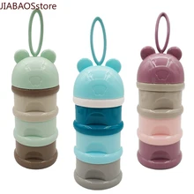 3 camadas sapo estilo portátil caixa de armazenamento de alimentos para bebê cereais essenciais dos desenhos animados leite em pó caixas toddle crianças fórmula leite recipiente
