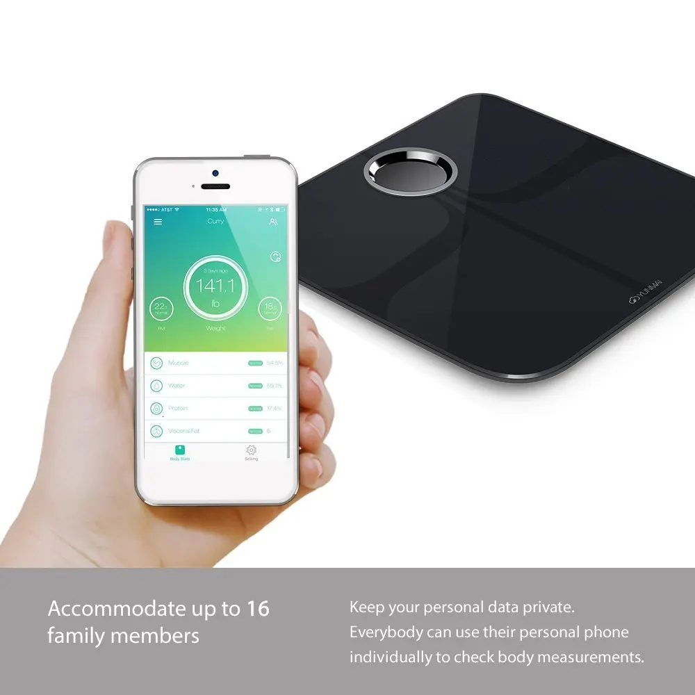 [Международная версия] Xiaomi Mijia Yunmai Премиум электронные весы-напольные весы с фитнес-приложением и тестер состава тела