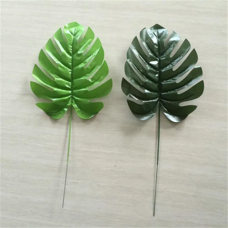 100P имитация зеленых растений поддельные одиночные Стволовые Черепаховые листья