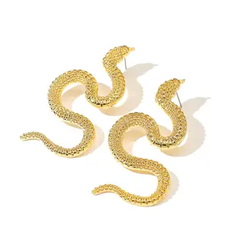 

AENSOA Punk Long Snake Earrings for Women Personality Gold Color Ear Long Drop Earrings Handmade Womens Brincos Fashion Jewelry