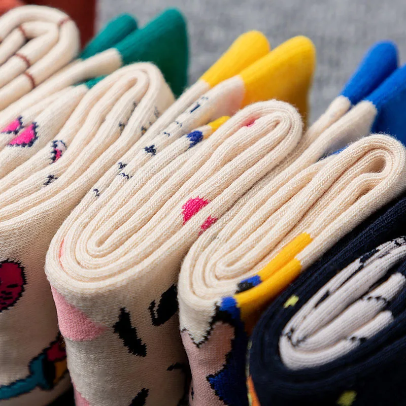 New Spring High Quality Cotton Socks Woman Cartoon Cute Pig Animal Socks Funny Creative Pattern Middle Tube Kawaii Female Socks