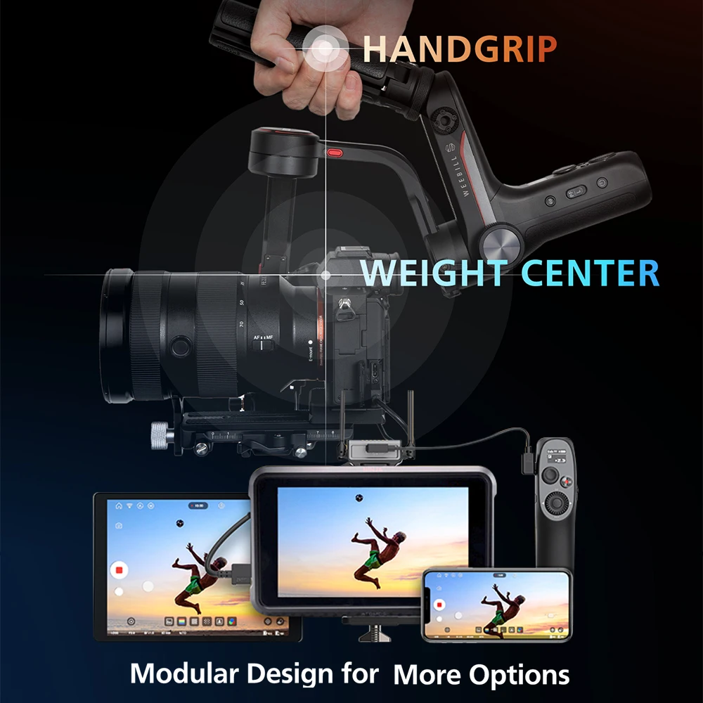 Zhiyun 3-Axis Камера ручной шарнирный стабилизатор для камеры GoPro Поддержка автоматической настройки мгновенный установки приложений с цифровой зеркальной камеры Canon Nikon sony DSLR Камера s