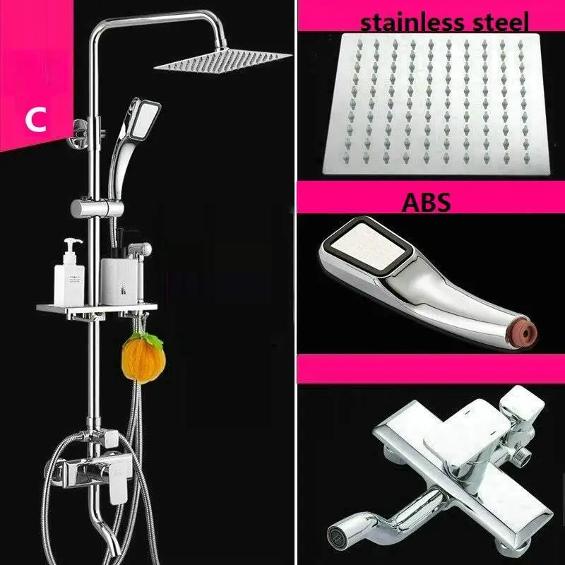 MODEL S Preto Colonne De Piscina Black Duschset Prysznic Choveiro Douche Eletrico Ducha Chuveiro Do Banheiro Душевая система для ванной комнаты - Цвет: MODEL S