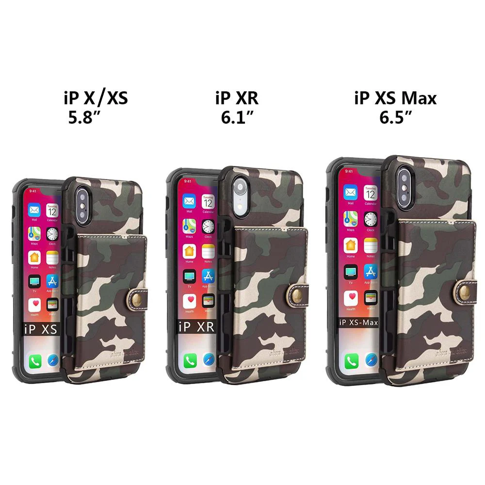 Армейский Камуфляжный флип-чехол для iPhone Xs Max, камуфляжный чехол, чехол для iPhone Xr Xs X Max, чехол для телефона iPhone X R XsMax