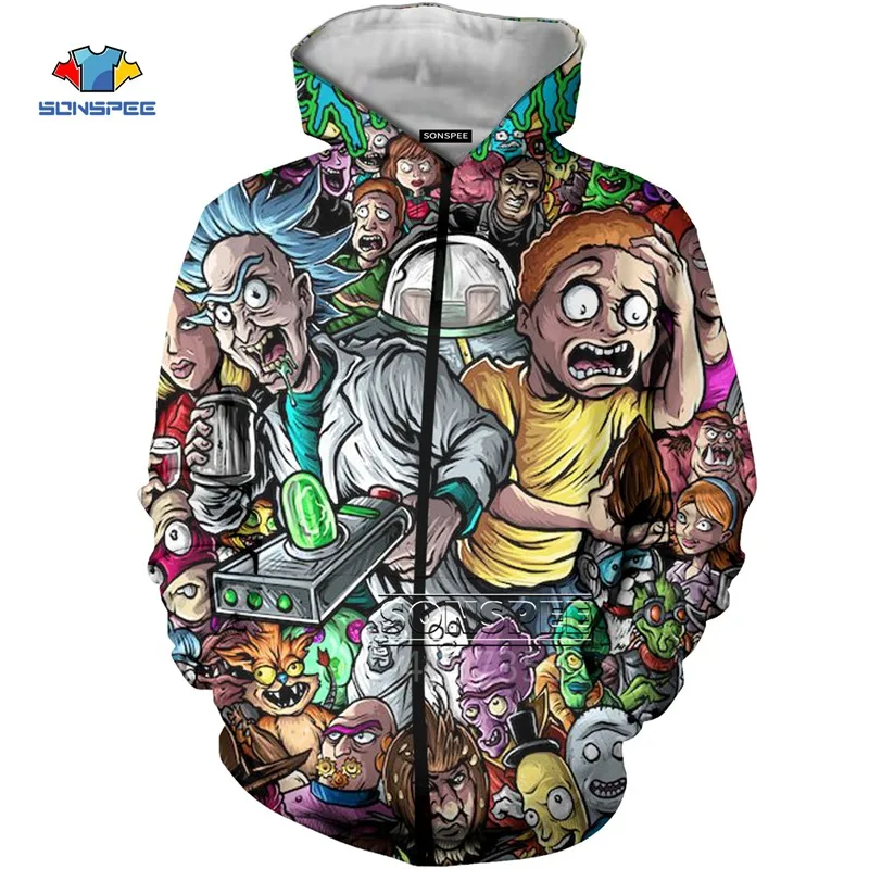 5 SONSPEE Crazy Rick marty Harajuku/Одежда для взрослых и детей с 3D принтом, толстовки, футболки, жилетки, штаны, куртки для женщин и мужчин D88 - Цвет: 5