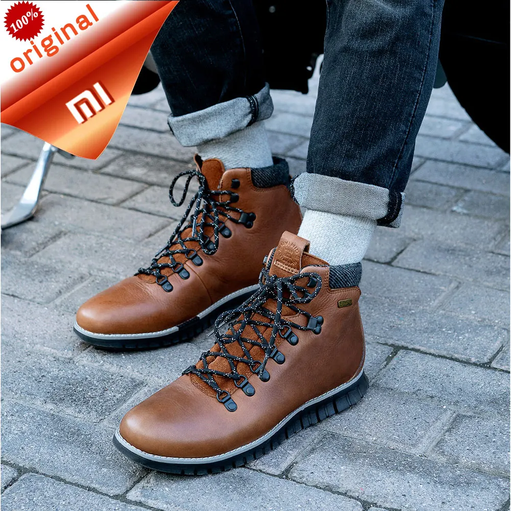 Xiaomi мужские Ботинки Зимняя обувь водонепроницаемая Нескользящая высокая эластичная Антибактериальная стелька носимая зимняя теплая обувь для бега