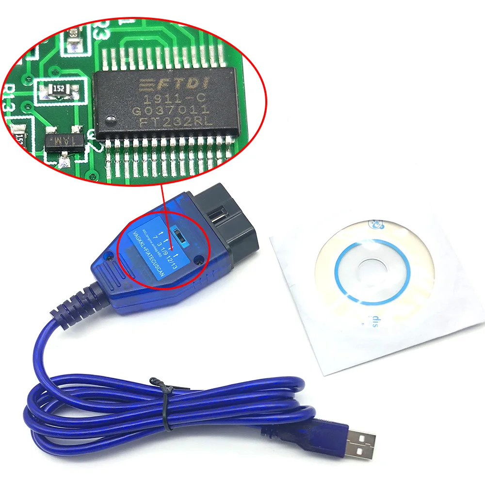 Диагностический сканер OBD2 FTDI FT232RL для VW Audi Seat Skoda|ПО| |